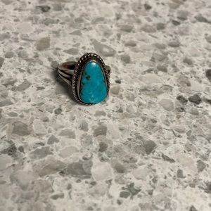 Turquoise and Silver Ring Size 7/8